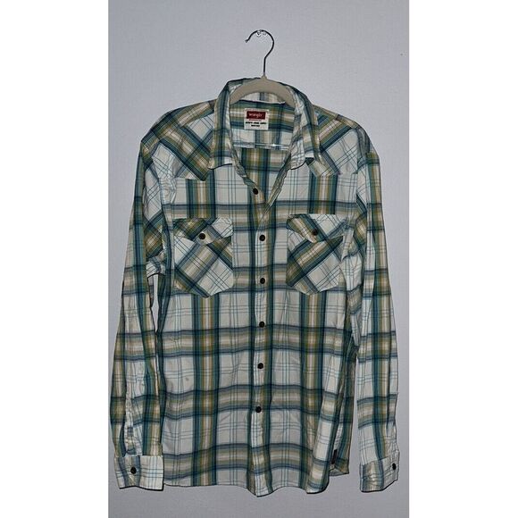 WRANGLER Men's Plaid  Button‎ Front Western Shirt Size Large - Picture 1 of 5